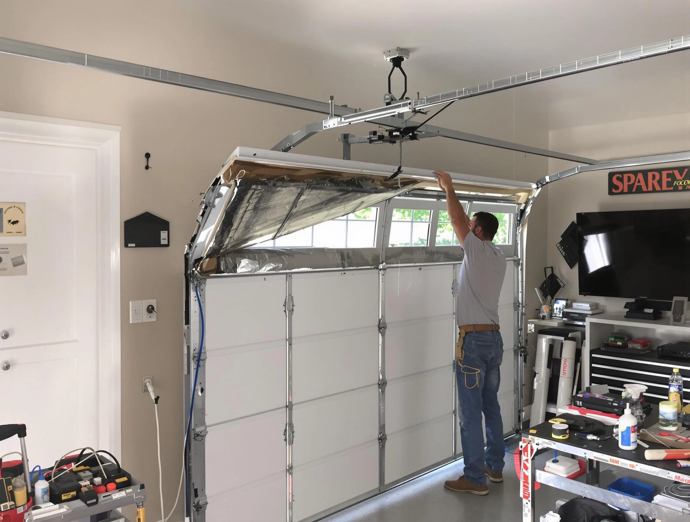 Garage door section replacement by Englewood Garage Door Repair in Englewood
