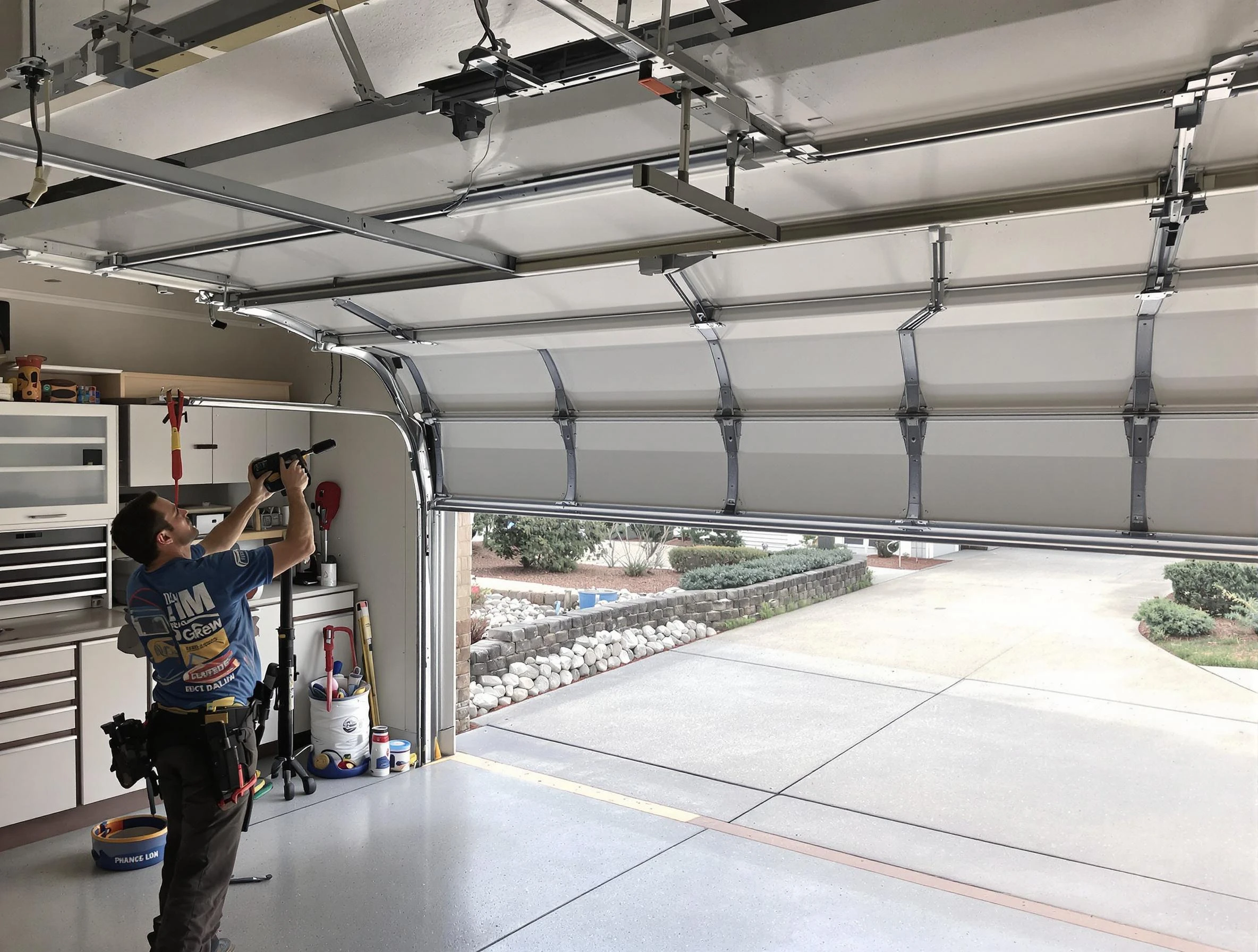 Garage door track repair service by Englewood Garage Door Repair in Englewood